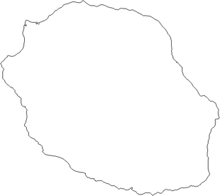 Blank map of the Reunion island