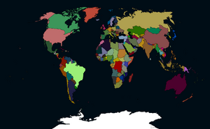 World Map Winkel Triple Projection.
