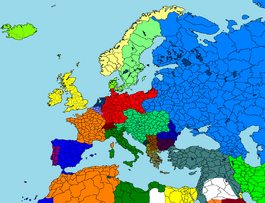 Map of Europe 1914 (W/ regions)