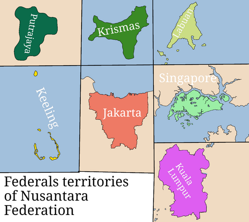 Map of federal territories of Nusantara
