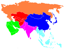 Regions of Asia With Colors