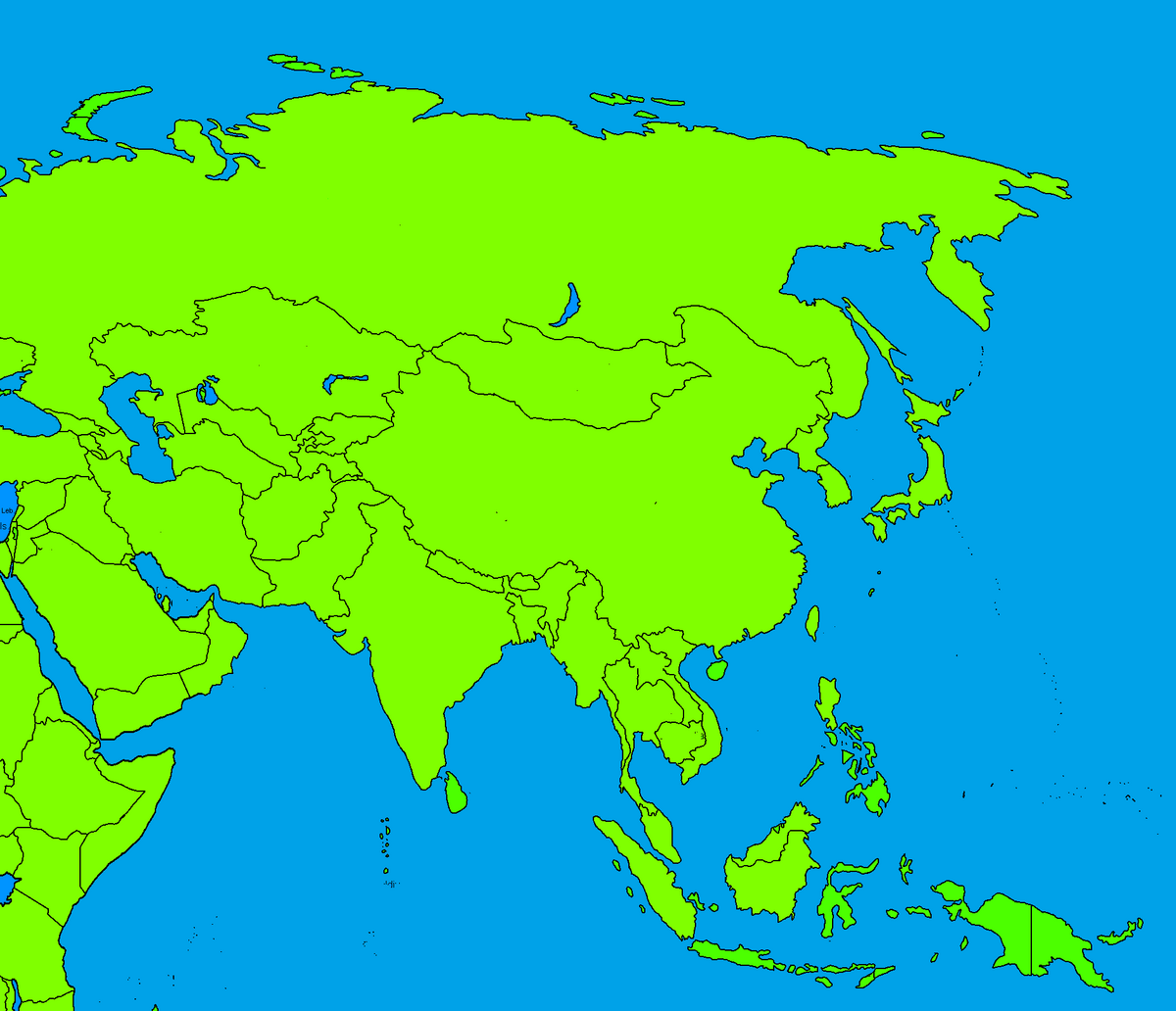 Карта азии для маппинга с границами