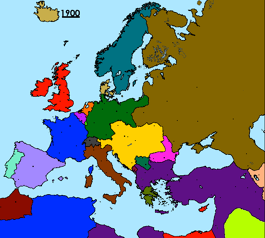 Map of europe 1900 colored