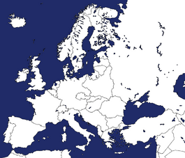 Map of Europe 1939 before the invasion of Poland.