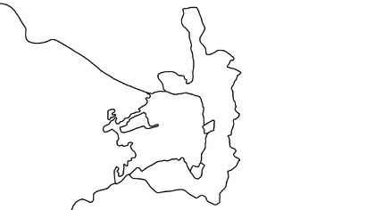 Blank Map of Jerusalem - Israel and Palestinian Authority