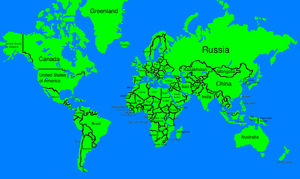 A nice map of Political Earth, with names