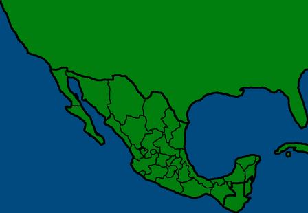 Mexico map with no water textures