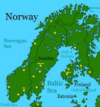 Scandinavia, After Global warming. With Major Cities