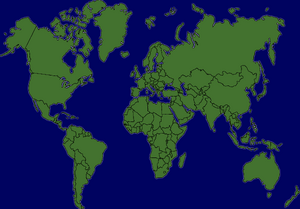 World map with out glow on the borders made by NATO mapping