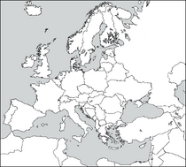 Blank Map of Europe without Kosovo and Liechtenstein