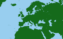 Dark Green Europe Map