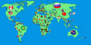 Map of the world in countryballs