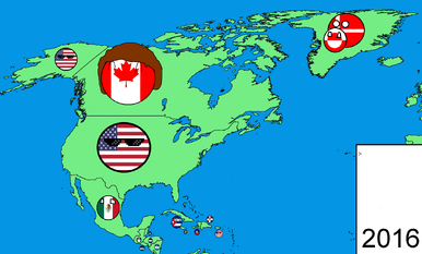 North American map in countryballs