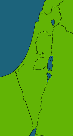 Blank Map of Israel, The Palestinian Authority and nearby countries (Fixed version).