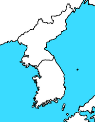Blank map of Korea
