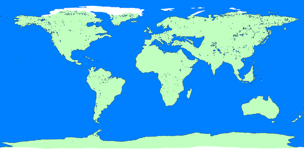 The world during the Miocene Epoch.