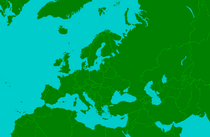 Big map of Europe, most of Asia, part of Africa, part of North America, Greenland