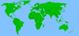 Green World Map w/ Black Borders