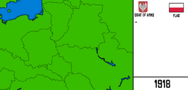 Map of Poland in 1918