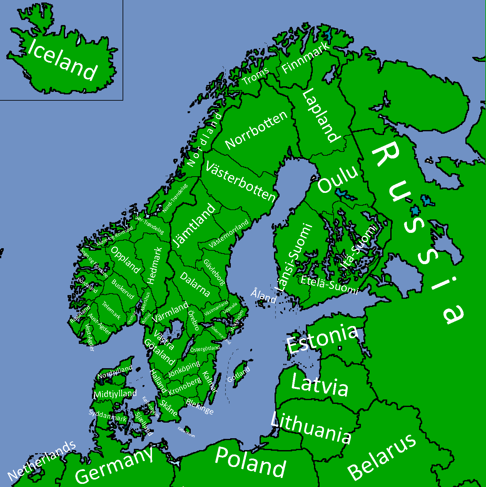 map of scandanavia