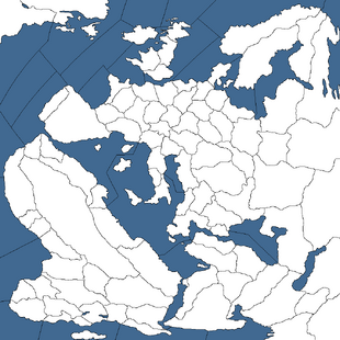 Blank version of the map used in Axis and Allies: 1914