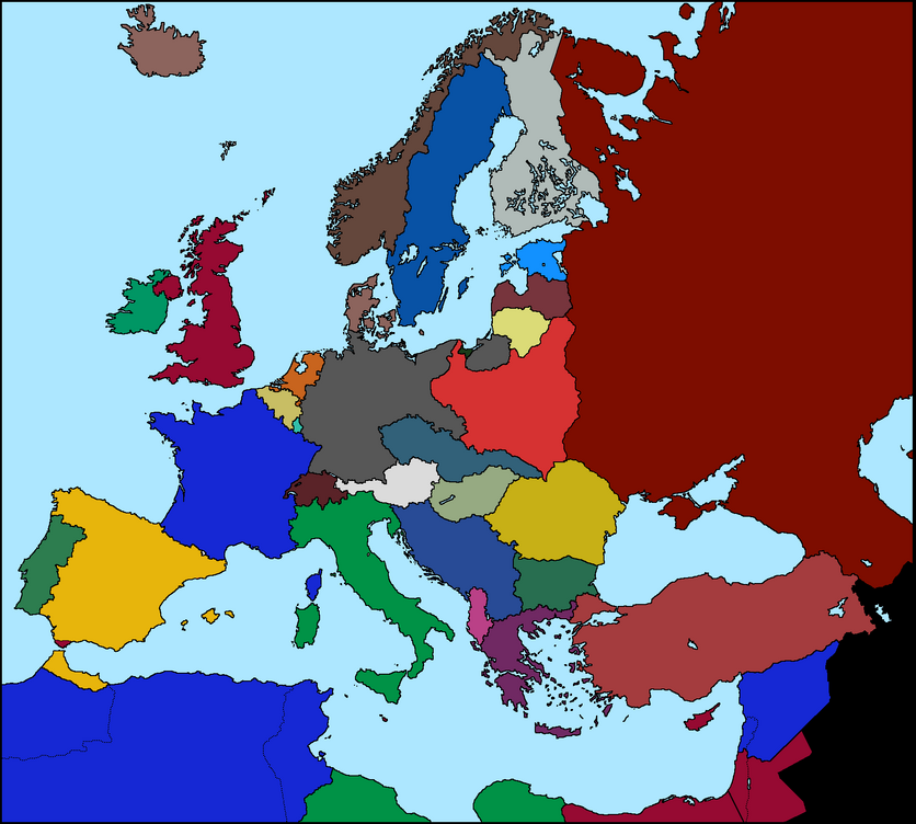 blank map of europe before world war 1