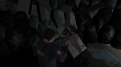 The dead body of Suzie Hammond seen amongst garbage bags.