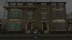 Rivington Street Crackhouse seen from the street in The Getaway: Black Monday.
