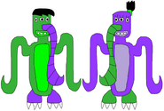 Danny and Sam (from Danny Phantom) as tentacled mosnters drawn by jacobyel from deviantart.