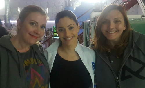 Erica with Julie and Shawna Bensen, writers for The 100
