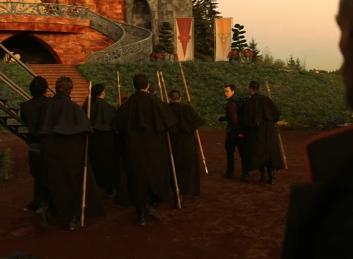Sanctum Guards apprehends the group.