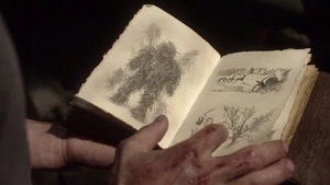 Mountain Men, a skunk, and a leaf