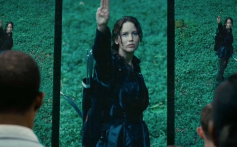 katniss three finger salute meme