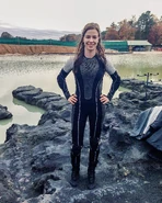 Behind the scenes photo of Elena Sanchez (Cecelia)