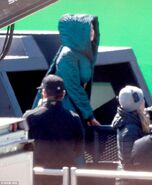 Jen on set of Mj -7