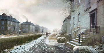 Concept art of the Victors' Village for 