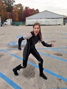 Behind the scenes photo of Elena Sanchez (Cecelia)