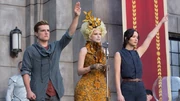 Peeta, Effie, and Katniss at the Quarter Quell reaping.