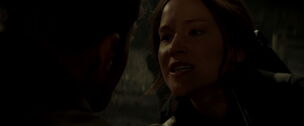 Katniss Everdeen delivering her speech in District 2.