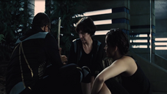 Beetee, Wiress y Katniss entrenando