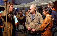 Jennifer Lawrence and Liam Hemsworth with the director.