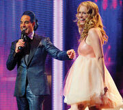 Glimmer during her interview with Caesar Flickerman.