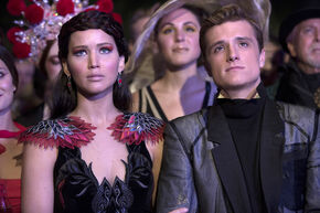 Katniss and Peeta at President Snow's mansion.