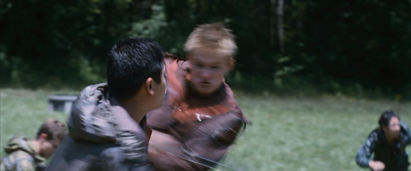 Cato targets the District 10 male while the District 4 female runs to the Corncoupia and Marvel stabs the District 8 male.