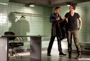 Katniss Everdeen and Cinna in her Launch Room.