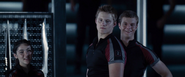 Marvel, along with Cato and Clove, target Peeta during training