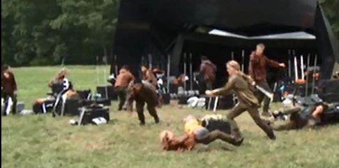The tributes fighting.