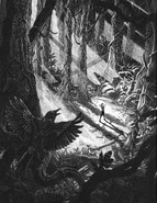 A Jabberjay mimics various voices to taunt Katniss.