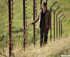 Katniss al lado de la valla.jpg