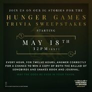 Hunger Games Trivia Sweepstakes